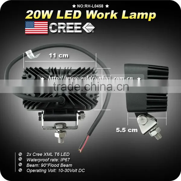 GoldRunhui RH-L0458 New Design!! 20w 1700lm 6000k Led Work Lamp