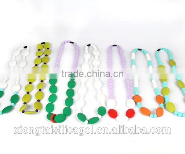 Silicone Chewable Necklace Wholesale/Food-safe Baby Enjoy Bead Necklace photo-6