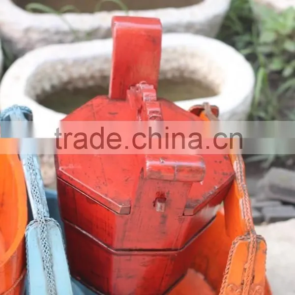 Chinese Antique Wooden Painted Basket photo-3