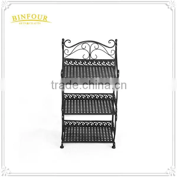 3 Tiers Black Holding Metal Folding Storge Rack photo-2