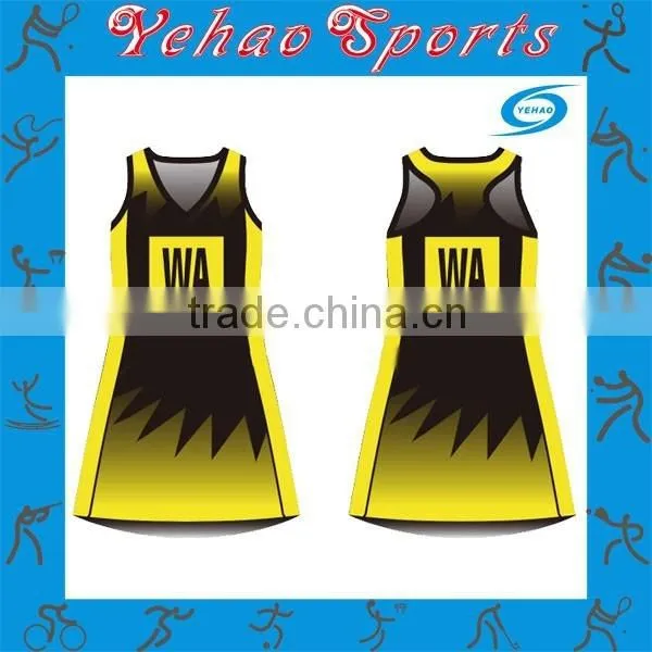 Popular Cheap Wholesale Full Sublimation Printing Team Netball Dress photo-2