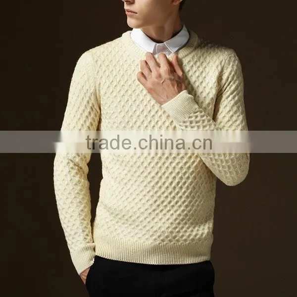 2015 the New Men's Sweater Cultivate One's Morality Pure Color for Grid Sweater photo-2