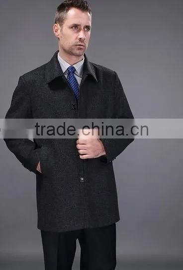2015 Europe Gentleman Casual Winter Men's Wool Overcoat photo-2
