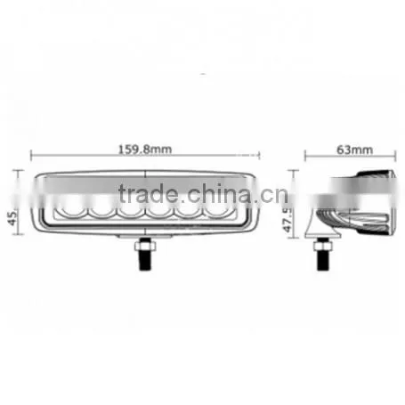 6.3 Inch 18W LED Work Light 12v 1200LM 6-LED White Light Square Spotlight-Black Led Work Lamp photo-4