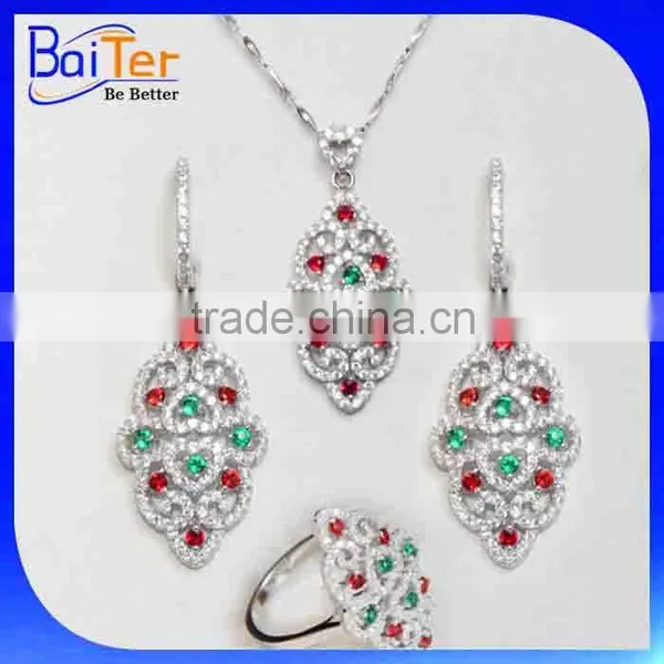 Fashion Rhodium Plated Big Stone Custom Necklace Pendant Design/Color AAA Cubic Zircon Paved 925 Sterling Silver CZ Pendant photo-3