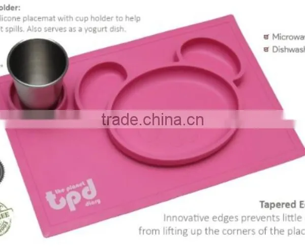 BPA Free Wholesale Non-slip Silicone Baby Hot Food Table Mat photo-5