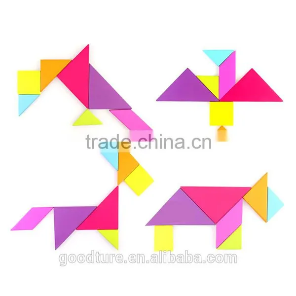 2015 Hot Sale Big Size Colorful Wooden Tangram Jigsaw Puzzle photo-4