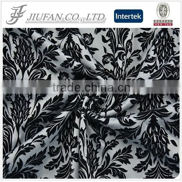 Jiufan Textile Good Quality Roma With Flocking Polyester Spandex 95/5 Ponti Fabric For Lady's Sweater Garment photo-2