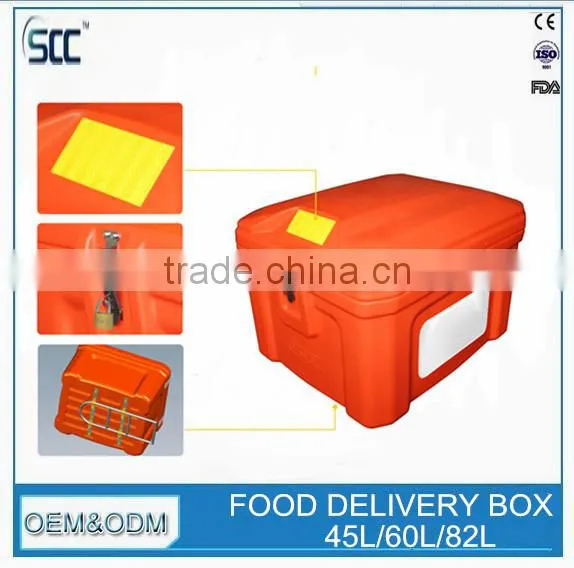 60L Orange Scooter Box for Food Delivery, Delivery Box for Food, Food Delivery Box photo-4