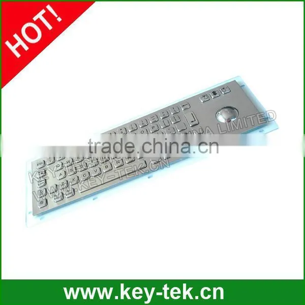 Compact Format Vandal Proof Metal Keyboard With Trackball photo-2