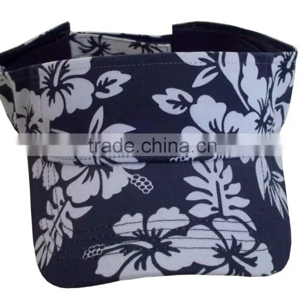 Cotton Twill All Over Printing Sun Visor Cap,short Visor Cap