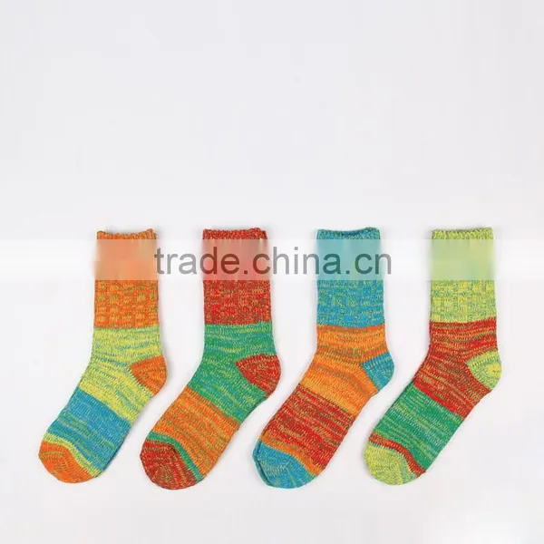 Colorful Cotton Crew Socks for Fall