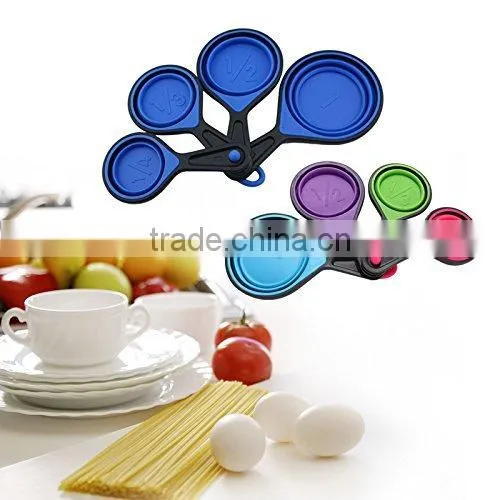 baking tools 4pcs set 250ML collapsible silicone measuring cups