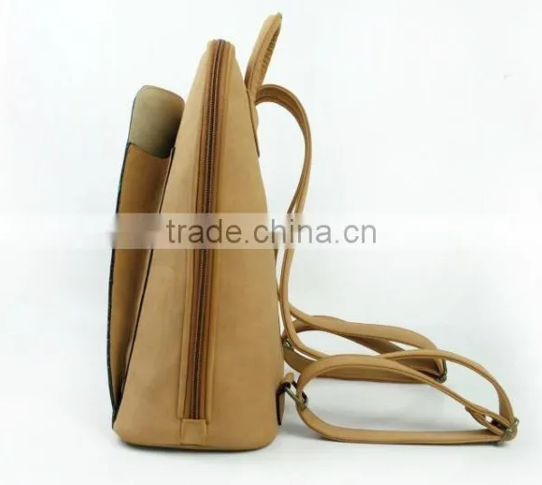 Uique Design Ladies Durable Khaki pu Leather Backpack With Chinese Style Pattern photo-2