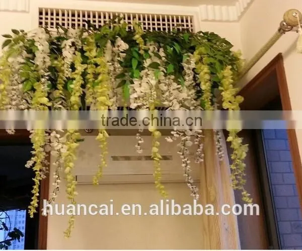 Wholesale Artificial Flowers Silk White Wisteria 110cm photo-4