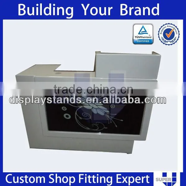 Fashion Retail Clothes Shop Cashier Check Out Counter Wooden Cash Deck photo-2