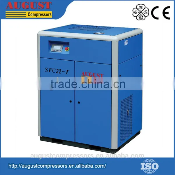 SFC22-TD 22KW/30HP 8 BAR AUGUST Variable Frequency Air Cooled Screw Air Compressor Medium Voltage Variable Frequency Drive