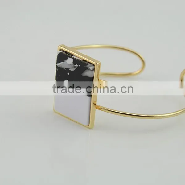Fashion Woman Style Gold Plating Multi-ply Alloy Bracelets Bangles With Natural Stone Bracelet photo-5