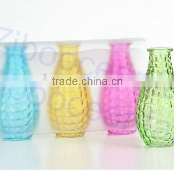 Crackle Small Glass Vase In PVC Package