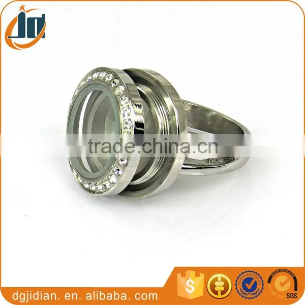 Wholesale Stainless Steel Glass Locket Ring photo-3