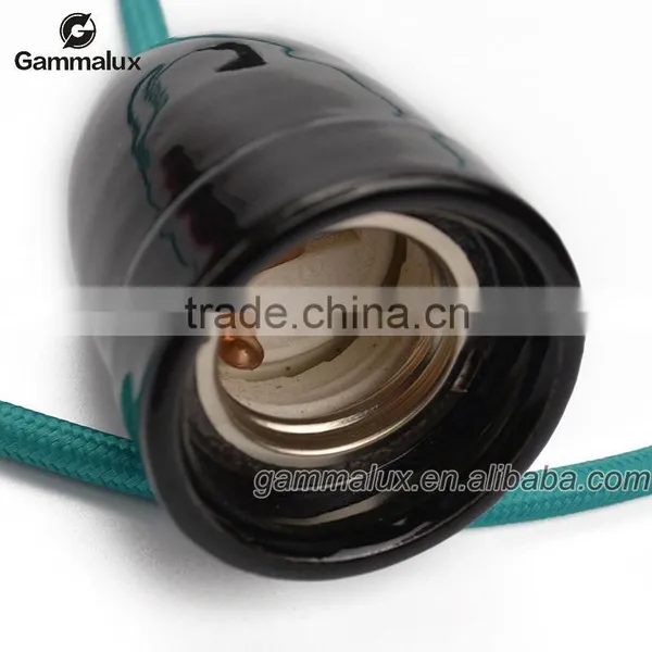 Pendant Light Lamp Holder Cord Sets French Plug With Porcelain Light Socket With On/Off Switch photo-4