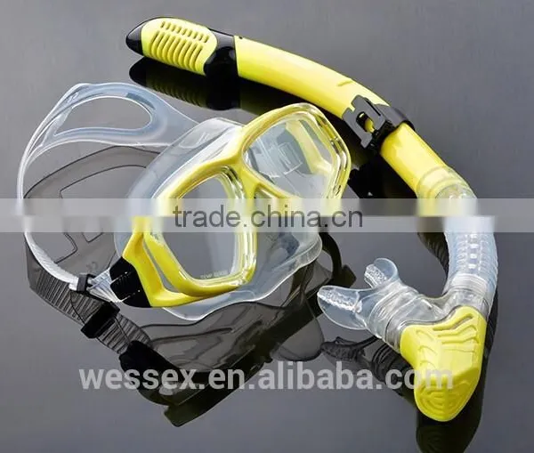 Yellow Dive Mask and Snorkel,silicone Dive Mask,dive Equipment