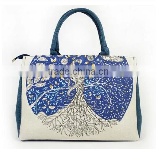 Wholesaler Heavy Duty Canvas Tote Crochet Bag With Art Printing photo-5