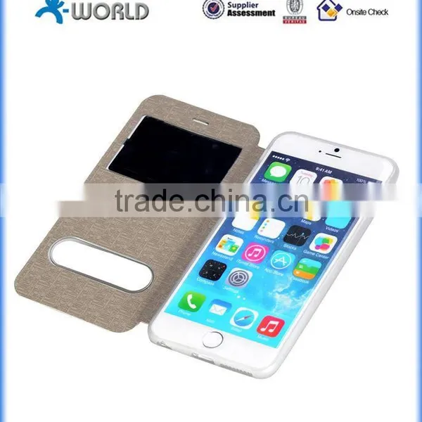 TPU Flip Case for IPhone 6S With Smart Window and Stand photo-2