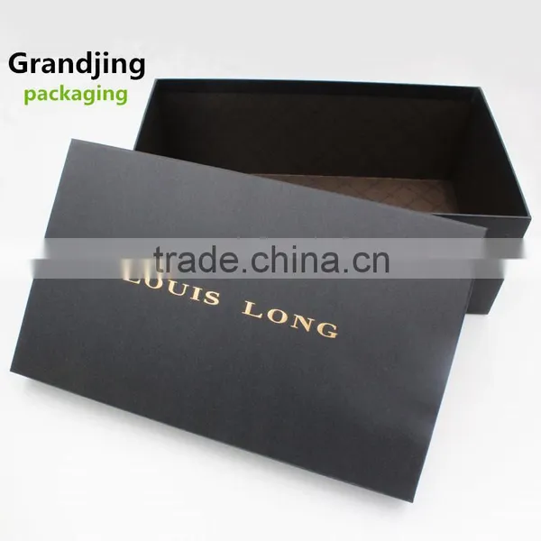 Luxury Clothing Packaging Box Shoes Packaging Black Paper Box photo-2