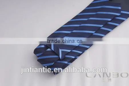 2016 Hot Selling Navy Blue Striped Mens Silk Ties With Custom Logo photo-4