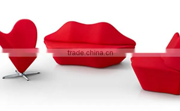 Mid Century Modern Red Lip Shaped Sofa Set Without Arm photo-6