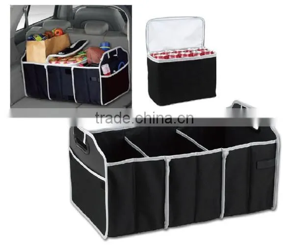 600D/PVC 170T pu folding backseat/trunk organizer