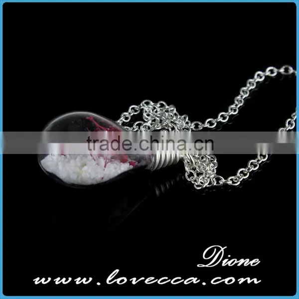 Europe Style Women Fashion Accessory DIY Dried Flower Glass Pendant Necklace photo-3