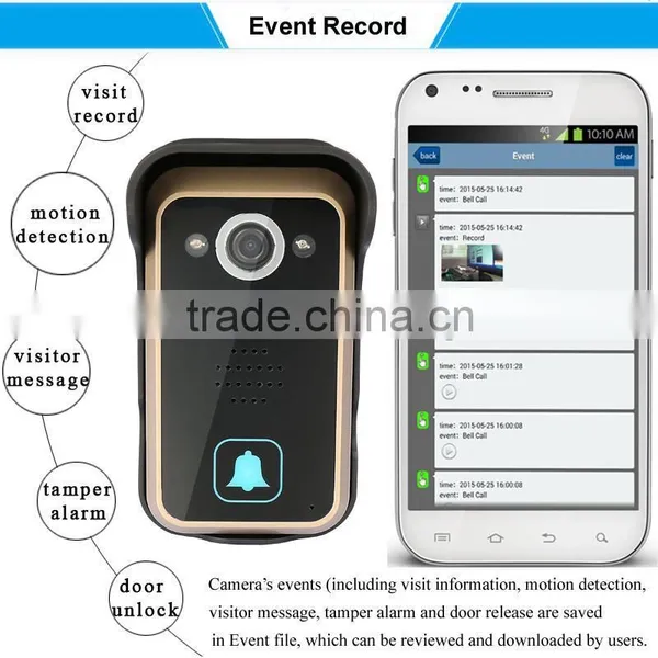 High Quality WiFi Remote Video Camera Door Phone Rainproof Intercom Doorbell photo-4