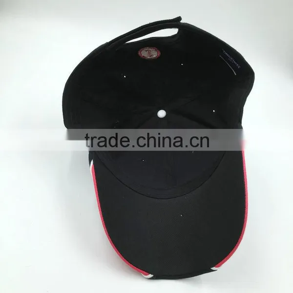 Wholesale Custom Made 6 Panel Black Cotton Twill Baseball Cap photo-5