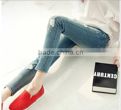 Slim Nine Points Jeans Women Trousers