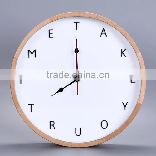 Home Fancy Decorative Cutomized Logo Wooden Wall Clock photo-4
