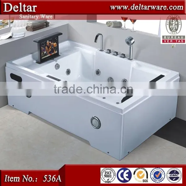 Acrylic Massage Bathtub , High Quality Sitting Bathtub With Pop-up TV photo-3