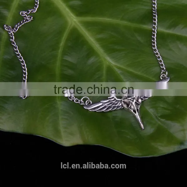 New Arrival Steampunk Statement Necklace Eagle Wings Necklace Imitation Silver Pendant 2015 Yiwu Fashion Imitation Jewelry photo-3