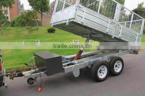 10x5 Hot Dipped Galvanized Tandem Hydraulic Tipping Trailer With Cage Used Farm photo-6