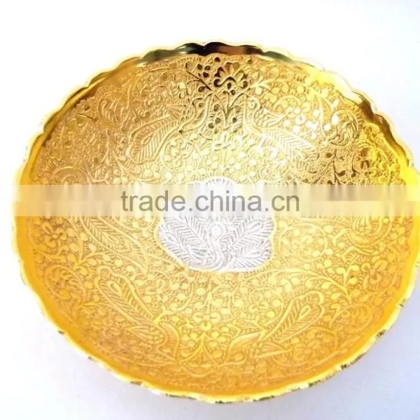 Gold and Silver Plated Brass Bowl for Home Decoration Wedding Gift photo-2