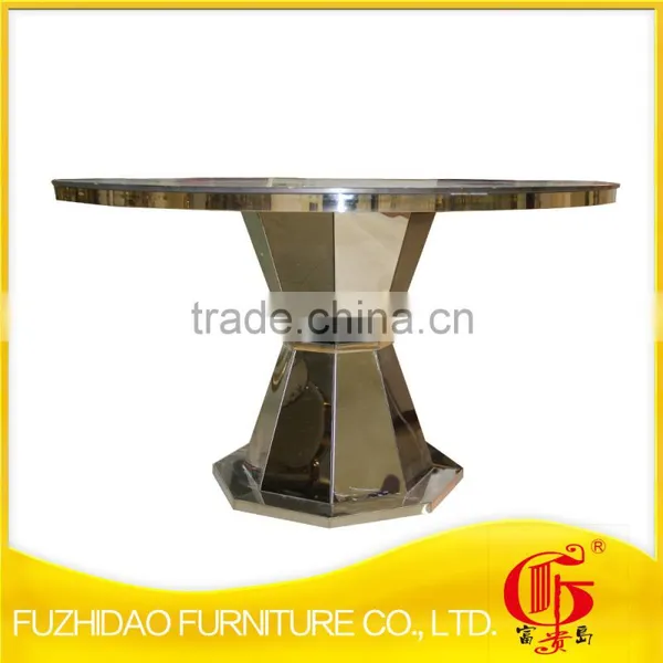 Wholesale China Factory Tempered Glass Top Banquet Table With Stainless Steel Base photo-3