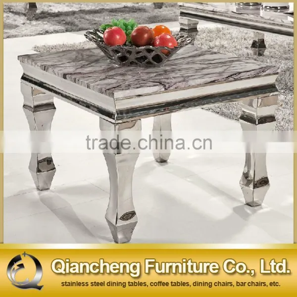 2017 Modern Living Room Furniture Metal Mirrored Glass Tea Table Design photo-2
