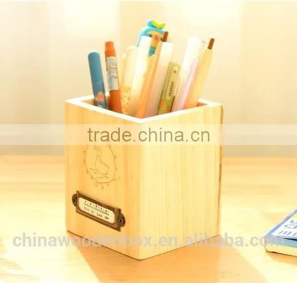 Hot Sale Custom Cheap Wooden Pen Container photo-2