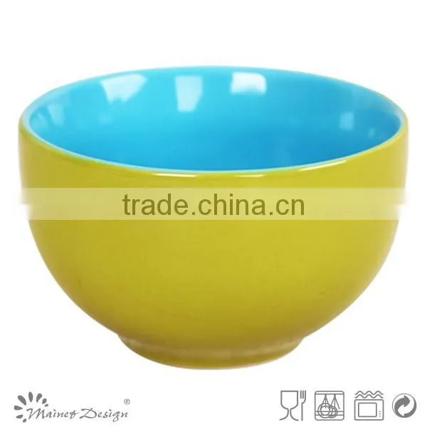 Light Color Ceramic Two Tone Soup Bowl photo-3