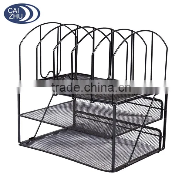 Simple and Practical Black Office Mesh Desk Organizer photo-3
