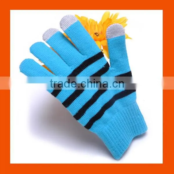 Stripe Knitted Screen Touch IPhone Gloves photo-4