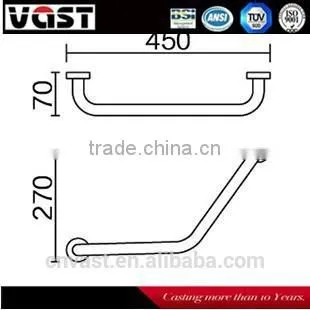China Factory Stainless Steel Bath Accessories Grab Bar for Disabled photo-2