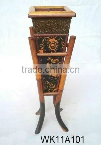 Bamboo Flower Pot, Wooden Flower Pot.