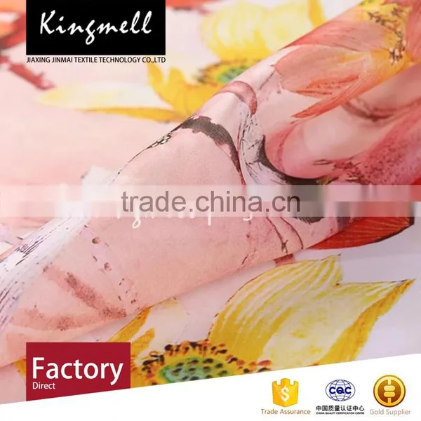 Custom Colorful Lotus Digital Printed Silk Organza Satin Fabric for Women Dresses photo-2